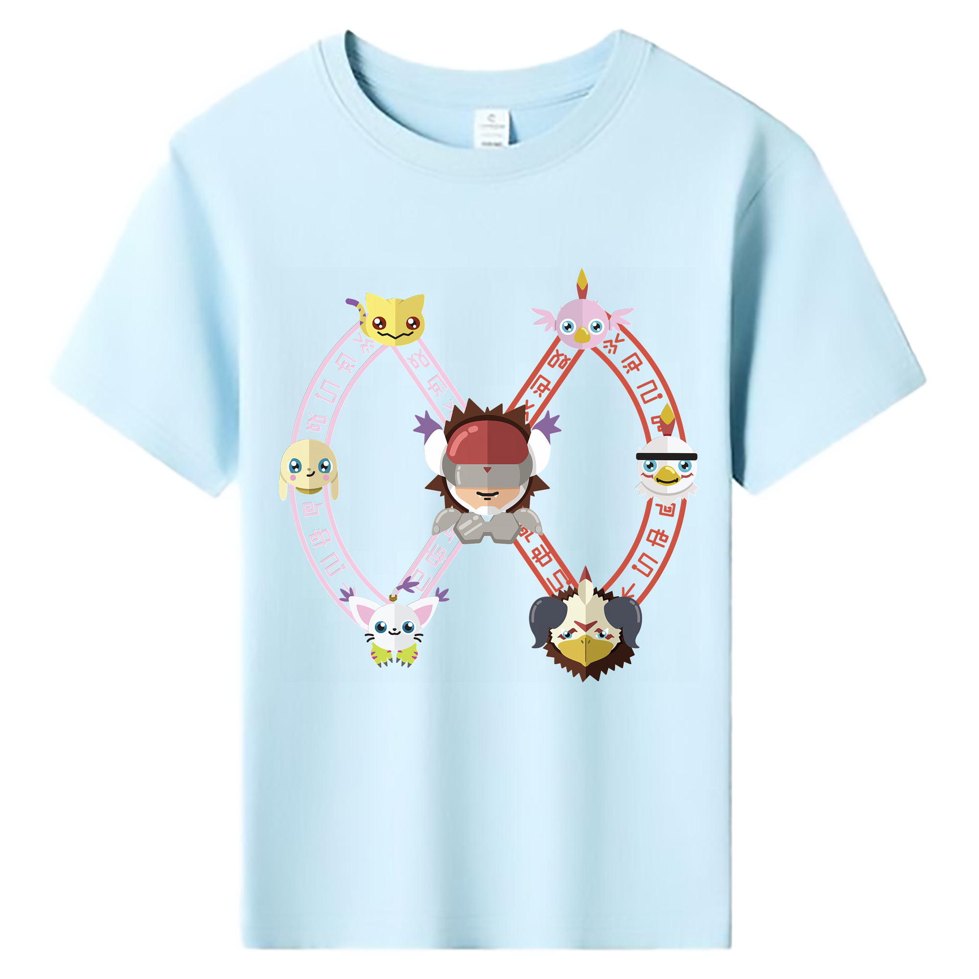 （画像用） Digimon デジタルモンスター/デジモン 綿100％キッズTシャツ（フロントプリント）